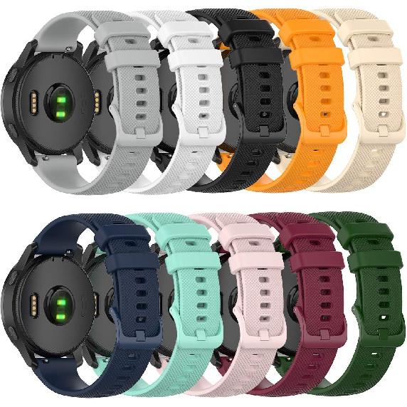 Compatible with Garmin Forerunner 255S/Forerunner 265S Bands, Soft Silicone Watch Band 18mm Quick Release Replacement Straps for Garmin Forerunner