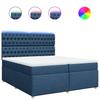 Box Spring Bed with Mattress Blue 200 x 200 cm Fabric