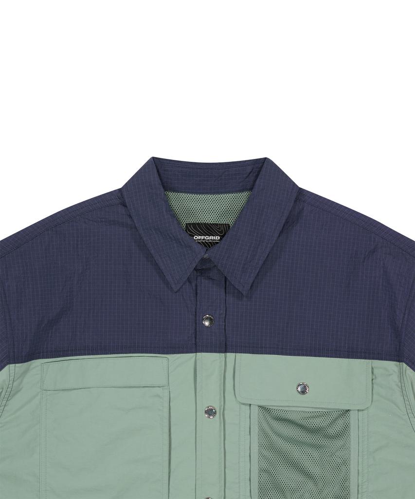 OFFGRID Og Core Colorblock Short Sleeve Shirt - Light Khaki