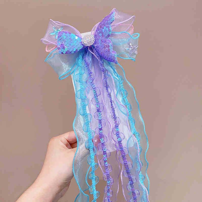 

Детский бант Аксессуары для волос Принцесса Малышка Не повреждает волосы Заколка для волос «Рыбий хвост» Ожерелье «Морская звезда» Русалка Лоб