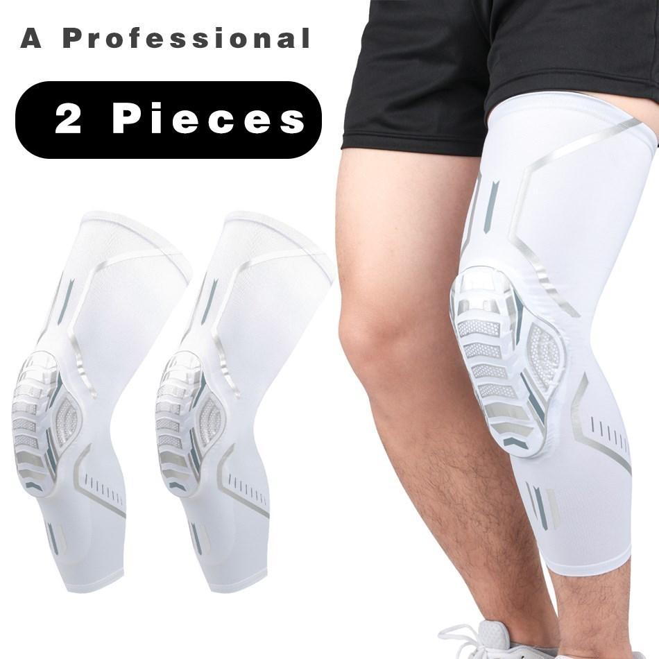 2 STK Basketball Knebøyler Kompresjonserm Knestøtte Beskyttelse for Menn Fitness Volleyball Støtteutstyr