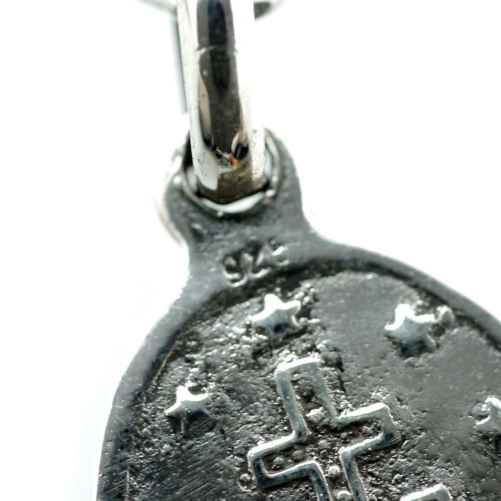 [Silver One] Sterling Silver 925 Miraculous Medal Virgin Mary & Cross Necklace Pendant Set with Chain for Men C1 [Length 50cm]