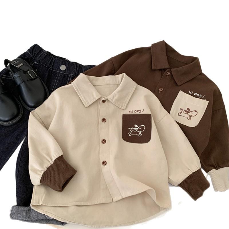 Boys' Autumn 2025 Fashionable Outing Baby Shirt Set for Spring/Autumn Season