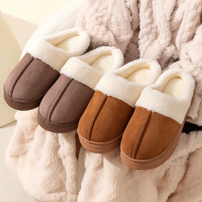 Fashion Fluffy Winter Slippers For Women Comfortable Warm Furry Fuzzy Home Shoes Woman Indoor Thick Sole Plush Slides Female