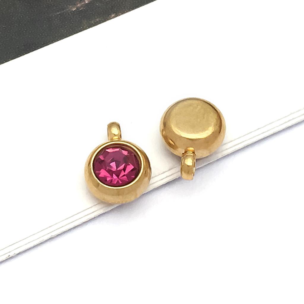 DIY alloy jewelry accessories inlaid with colored diamonds, twelve-star birthstone, birthstone, zodiac stone necklace, bracelet, small pendant.