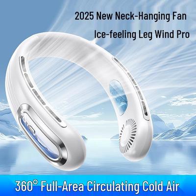 Portable USB Rechargeable Silent Neck Fan for Outdoor Use