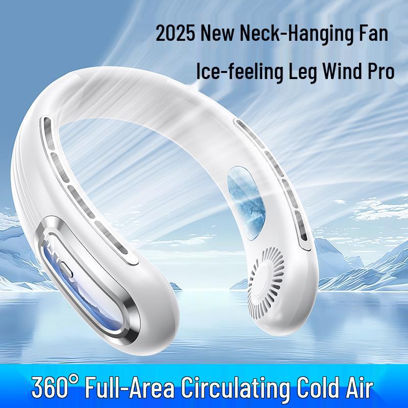 Portable USB Rechargeable Silent Neck Fan for Outdoor Use