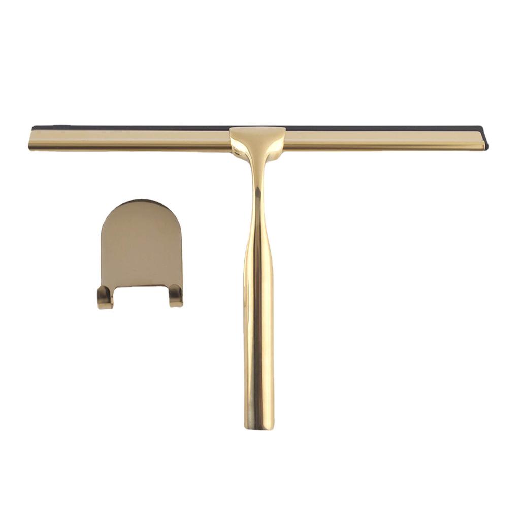 Glass Wiper with Hook Holder Stainless Steel Squeegee for Bathroom Sink Home Handheld Glass Window Cleaning Squeegee Wiper