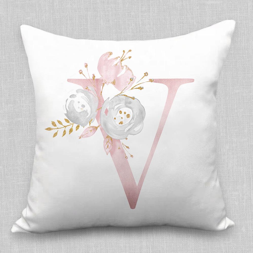 Nordische Kissenhülle Rosa Buchstaben Kissenhülle Auto Sofa Lendenkissen Sitzkissen