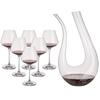 Crystal Glass Red Wine Glasses & Decanter Set