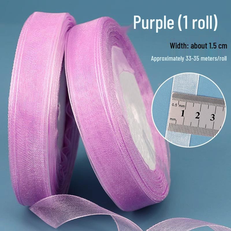 

15 мм Органзовая лента для вязаных крючком шляп - Цветная шифоновая лента для рукоделия