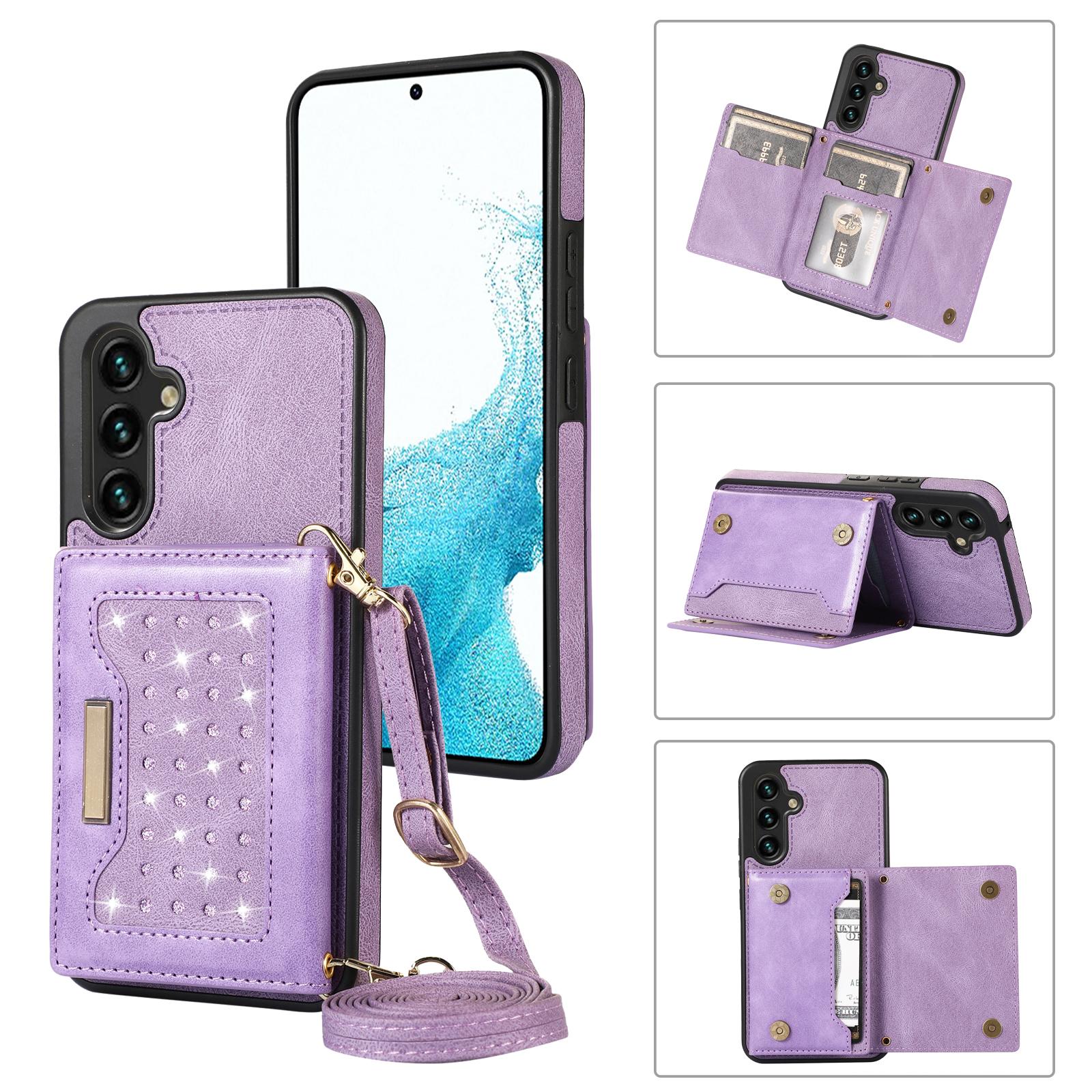 

For Samsung Galaxy S24 FE Case Wallet RFID Blocking TPU Leather Phone Cover with Lanyard A
