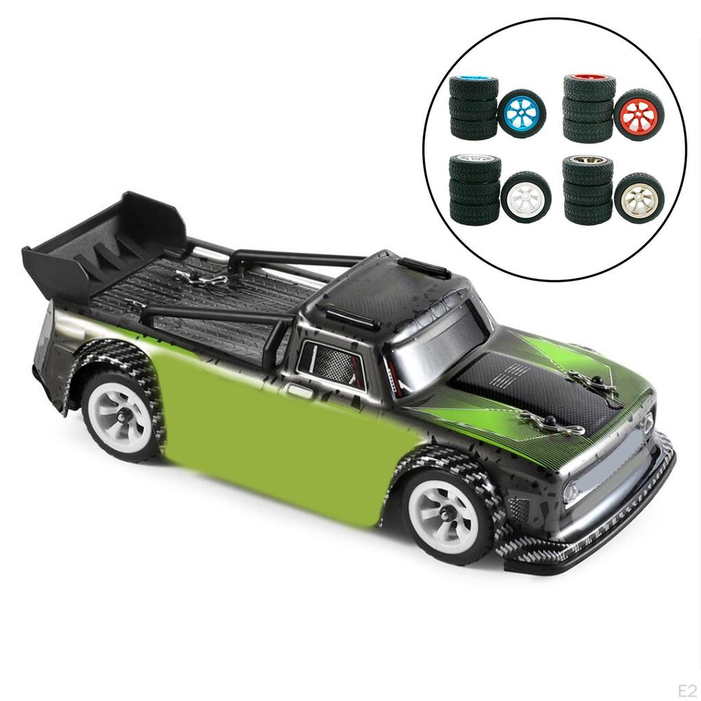 4 Pieces RC Car Rubber Tires&Wheel Rims 30mm for K969 K979 K989 P929 P939 284131 1:28 Scale Parts