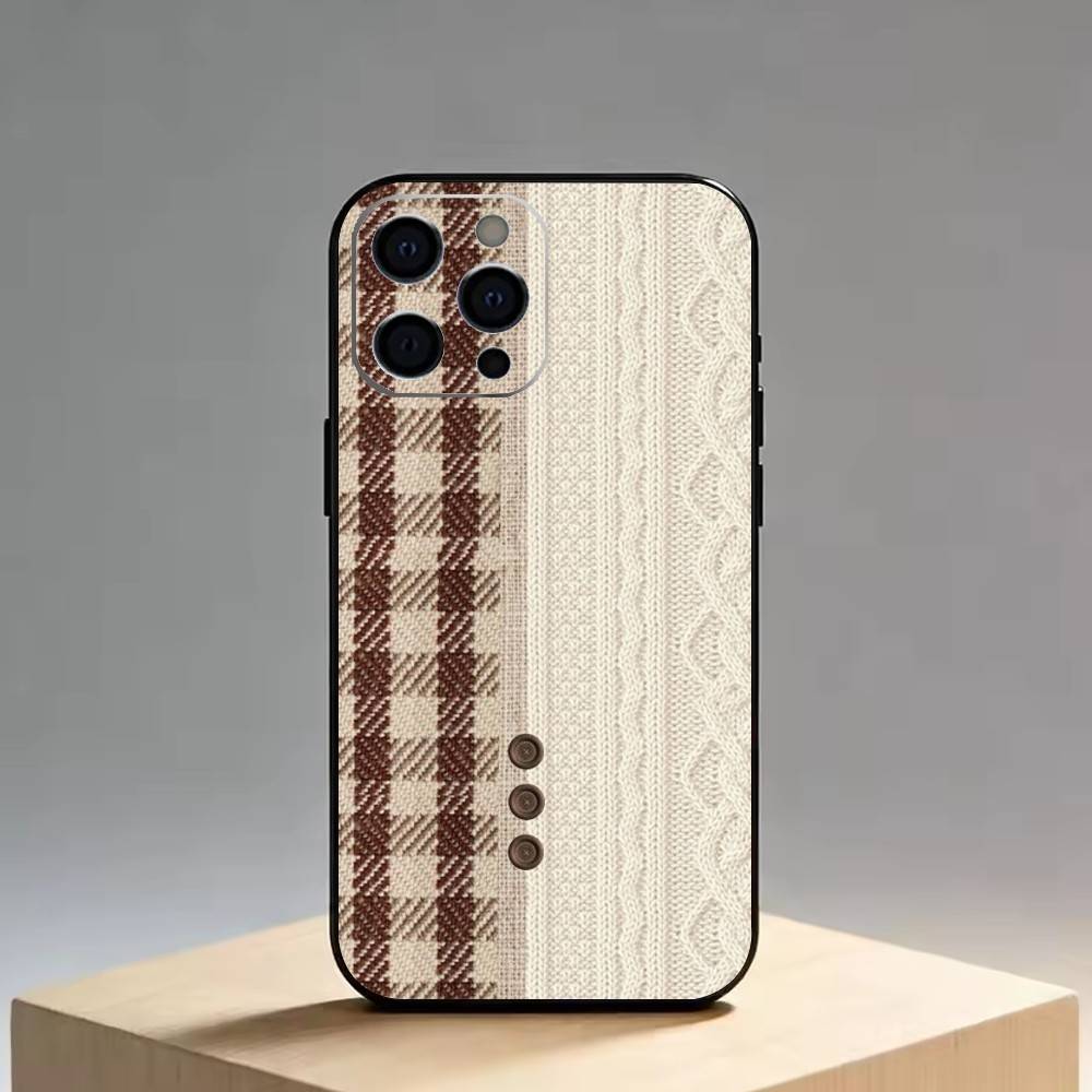 Splicing Grid Style Phone Case For iPhone 17, 16,15,14,13,12,11 Plus,Pro Max, Others Soft Black Cover