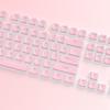 Double Skin Milk Pudding Mechanical Keyboard Keycaps, Luminous OEM Height, 130-Key Full Set