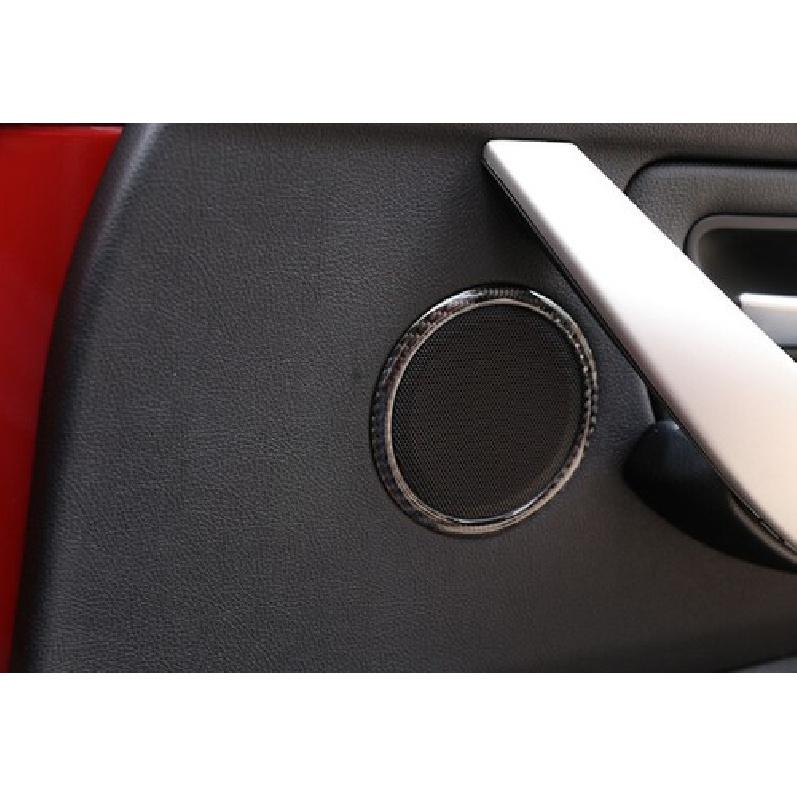 13-19 Speaker Ring Horn Cover 4* Inner Door Real Carbon Fiber For BMW 3-4 Series