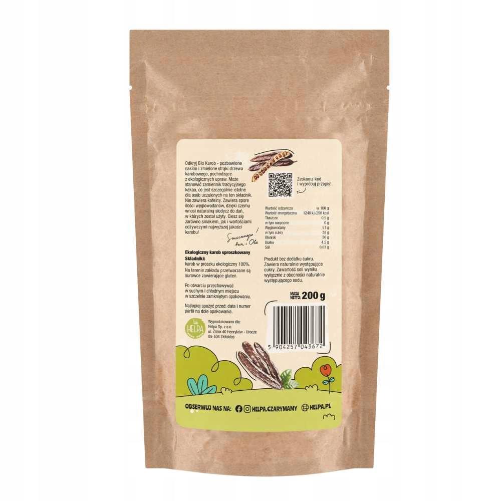 Helpa Organic Carob Powder Organic Spice Natural Sweetness 200G