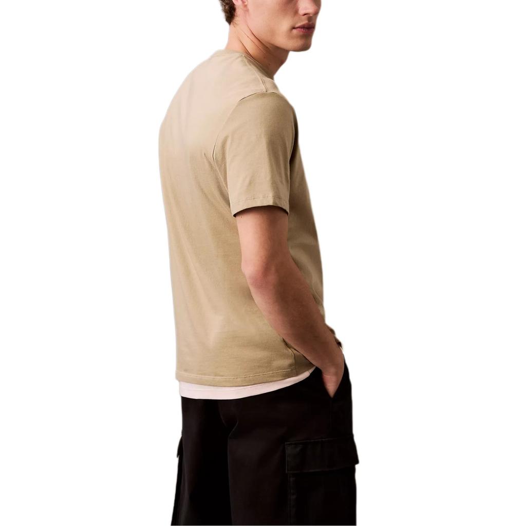 Calvin Klein Soft Breathable Casual Crew Neck Short Sleeve T-Shirt Men Tops Khaki-Green 4RB807G-100