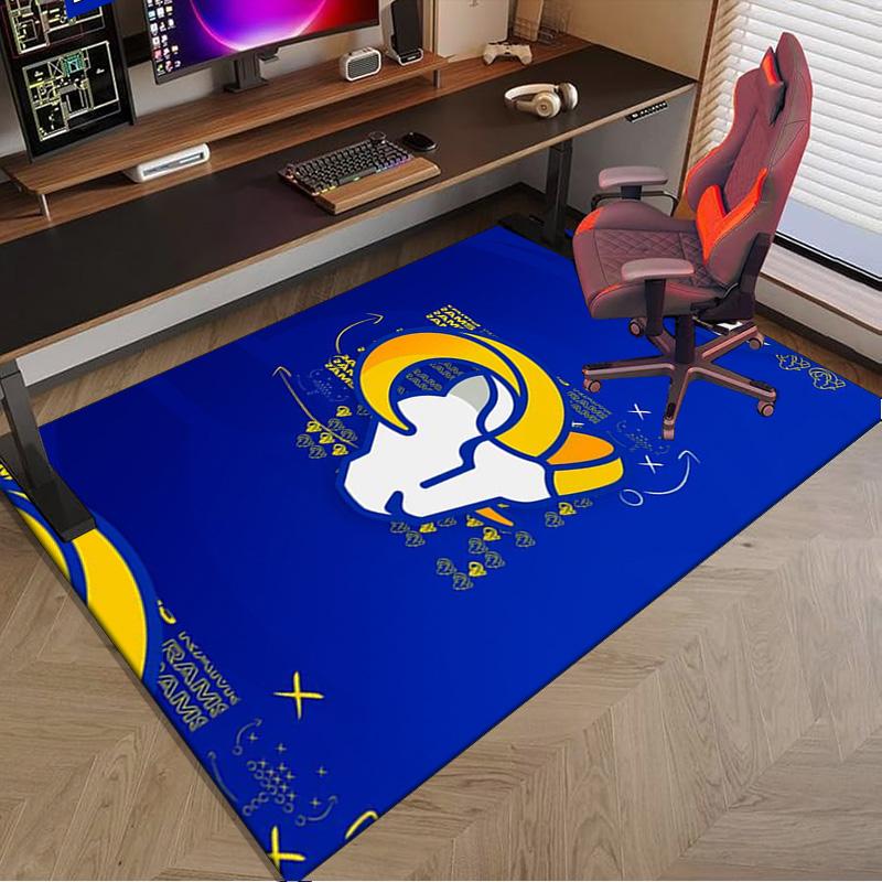 Rams Football Team Spirit Printed Area Rug for Office, Chair Rug, Decorative Carpet Floor Mat, Large Size Fan gifts Christmas gifts