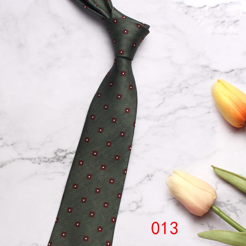 Green Series Business Tie Men'S Retro Striped Cashew Flower Polyester Silk Hand Tie