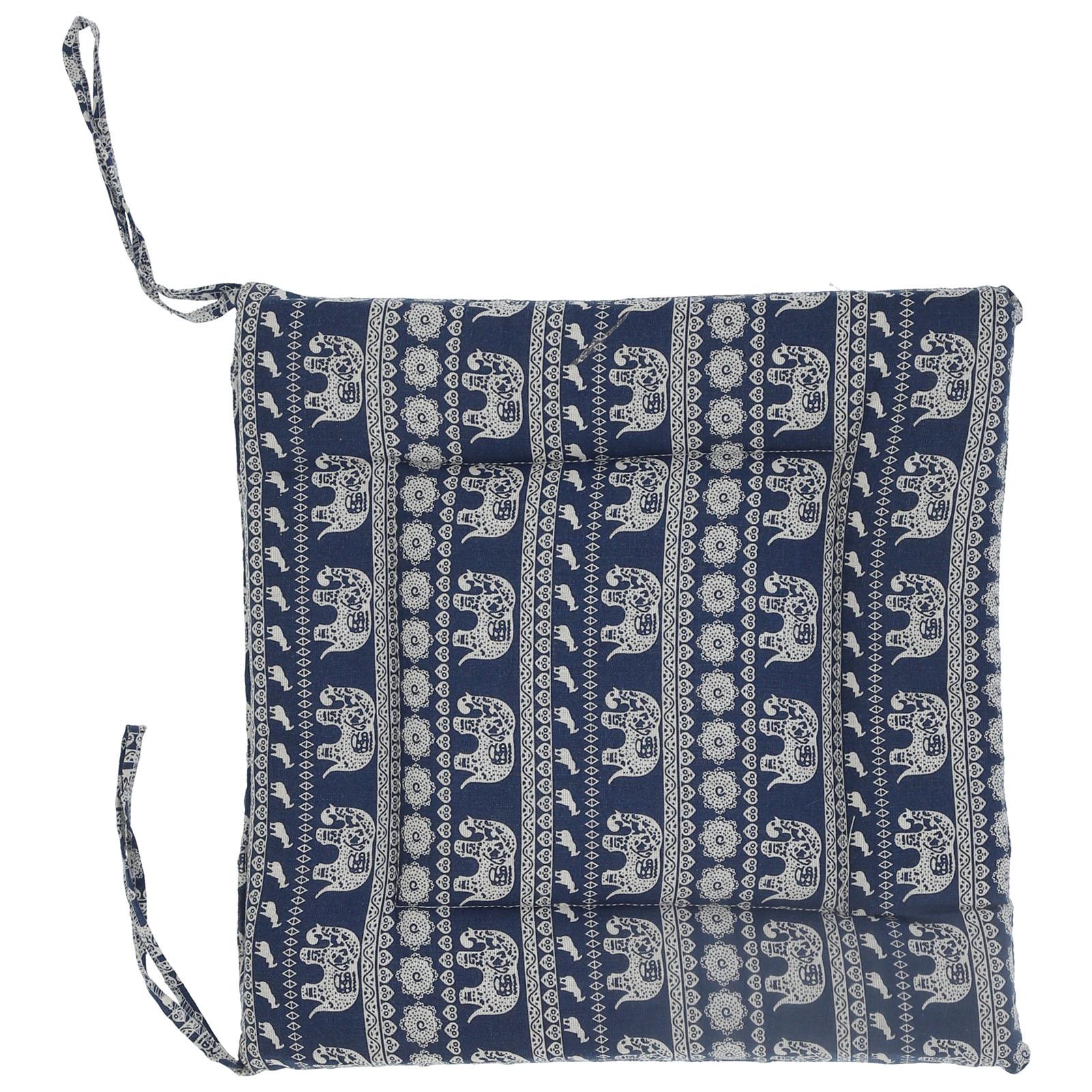 Подушка для стула простая чистая хлопковая льняная толстая нескользящая мягкая подушка для сиденья для полаСиний слон 1100₽