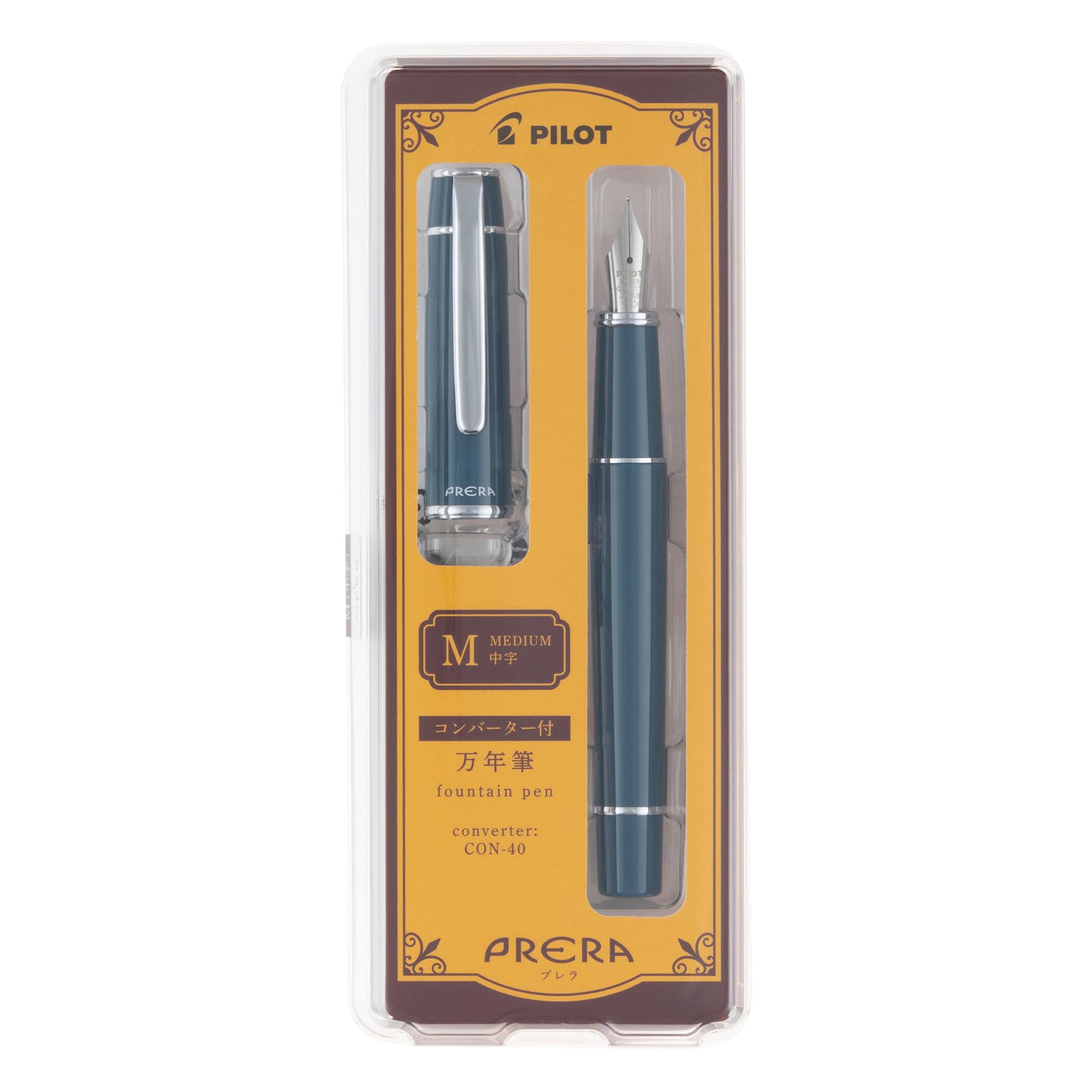PILOT Prera Fountain Medium Dark Turquoise Pen, Nib, (PFPR1DTQM)