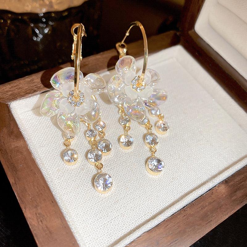 European and American Silver Needle Zircon Earrings: High-End, Versatile, Exaggerated Personality Design