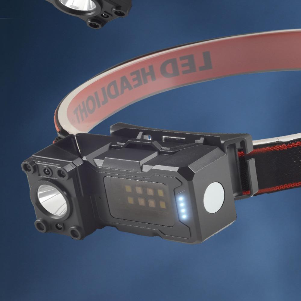 6 Lighting Modes Head Mounted Light USB Rechargeable Fishig Lantern Floodlight Headlamp  Night