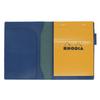 Rhodia No. 13 Horizontal Cover with Pen Holder, Genuine Leather (Made In Japan), Includes One Notepad (Cobalt Blue)