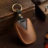 Genuine Leather Auto Key Fob Cover Case Fit For Hyundai Santa Fe Sport Equus Centennial Genesis G80 Grandeur Azera 2013 2014 Ix45