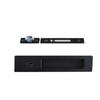 Sliding Pocket Door Lock Kit Matte Black Featuring Flush Mount Pull Plates Edge Pull Component and Hook Latch for DIY Projects