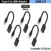 For Mobile Phone USB Female to Type C Male Adapter OTG 15.5CM Long Cable For Samsung S20 Huawei OTG Data Cable Converter