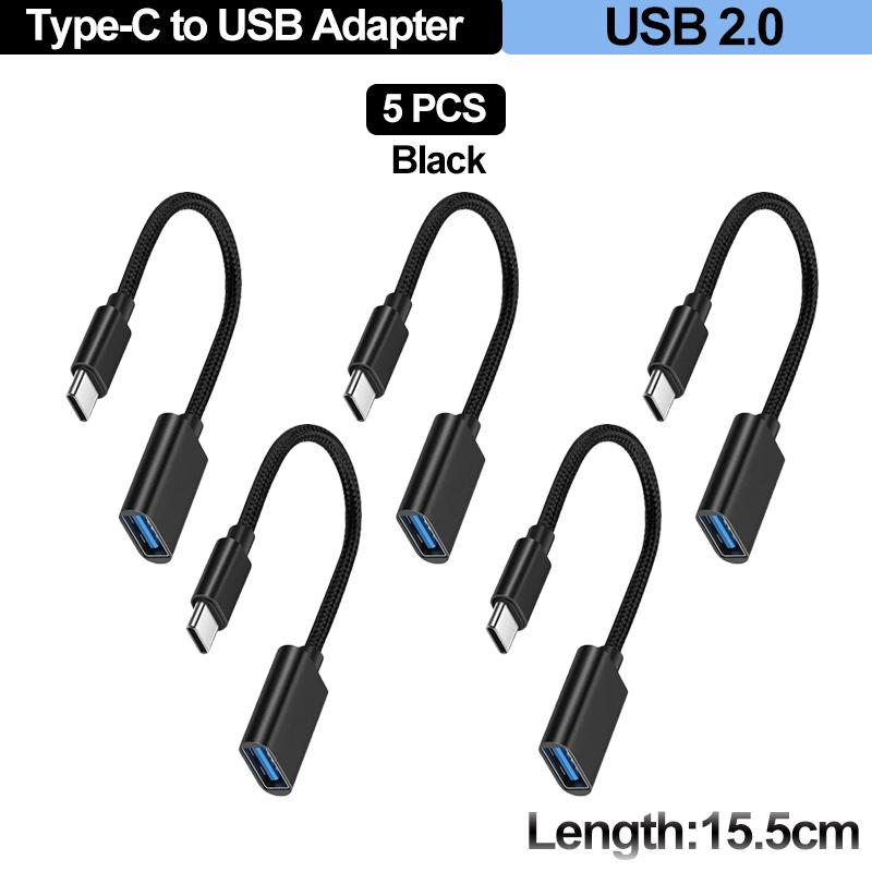 For Mobile Phone USB Female to Type C Male Adapter OTG 15.5CM Long Cable For Samsung S20 Huawei OTG Data Cable Converter