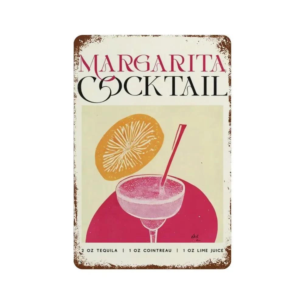 Vintage Fruit Juice Mojito Aperol Spritz Posters and Sangria Drink Negroni Metal Tin Sign Plaque Club Bar Home Decor Wall Pla