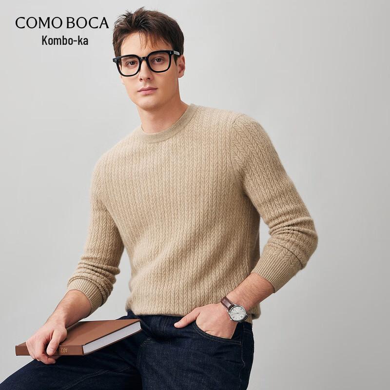 

Men s 100% Cashmere Round Neck Cable Knit Sweater L