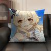 Lumine Cute Genshin Impact Cushion Cover Natural Linen Organic Fabric Double-Sided Printing Sofa Home Decor Gift Pillow Case