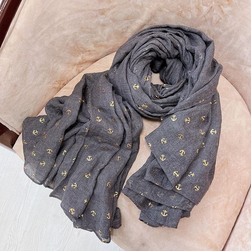 Autumn And Winter Hemp Cotton Bronzing Elk Scarf Widened Long Women'S Shawl Windshield Warm Literary Korean Version Scarf