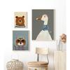 Funny Cute Cartoon Animals Minimalist Nordic Posters Prints Canvas Painting Wall Art Picture Living Room Kindergarten Home Decor