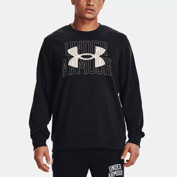 Under Armour Rival Sweatshirts Men's Black Crew Neck Moderate Regular 1370391-001