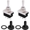 Weideer 2Pcs Momentary Toggle Switch 12V 25A SPDT (ON)/Off/(ON) 3 Pin 3 Position Waterproof Toggle Switch with Waterproof Cover for Auto Car KN3D-123