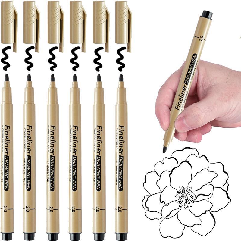 Black Fine-Liner Pen Set for Art, Hand-Painting, and Manga - Needle Tip for Detailed Line Work