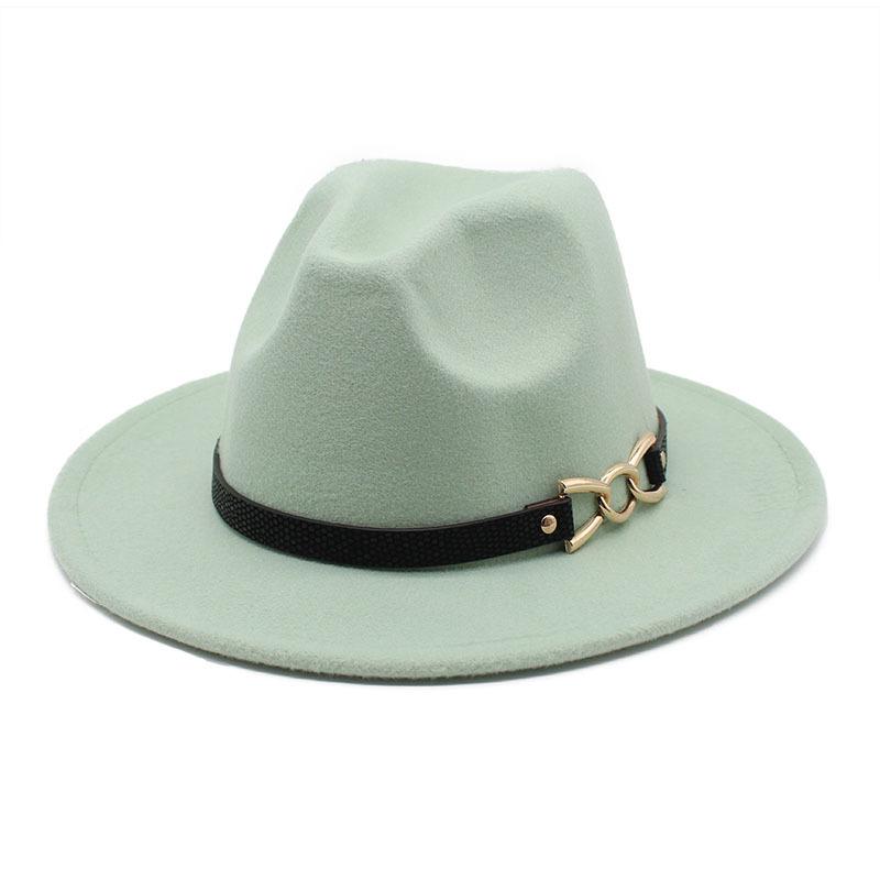 Big Brim Brown Belt British Retro Felt Hat Western Denim Woolen Tibetan Hat Jazz Hat