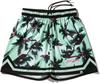 Palm Tree Jersey Shorts, Mint Green, Size L, SMP25007