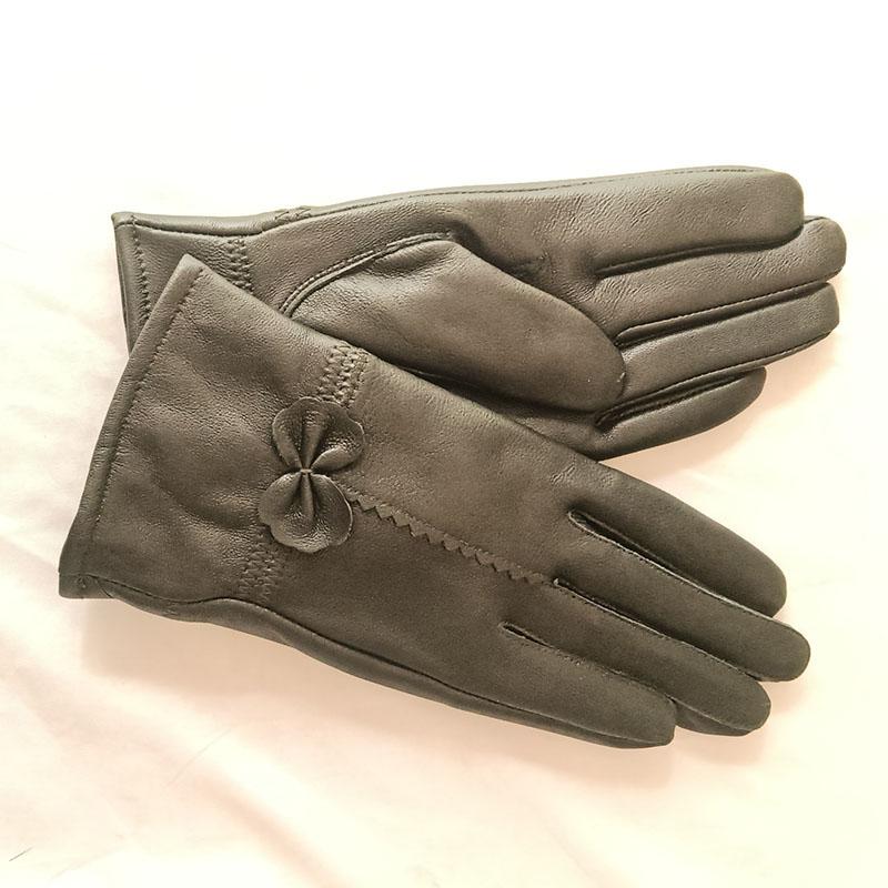 Ženy Zimní zateplené rukavice z pravé kůže Dámské Rukavice z pravé ovčí kůže Dívčí Móda pro řízení Dámské Luxusní Rukavice s vlněnou podšívkou