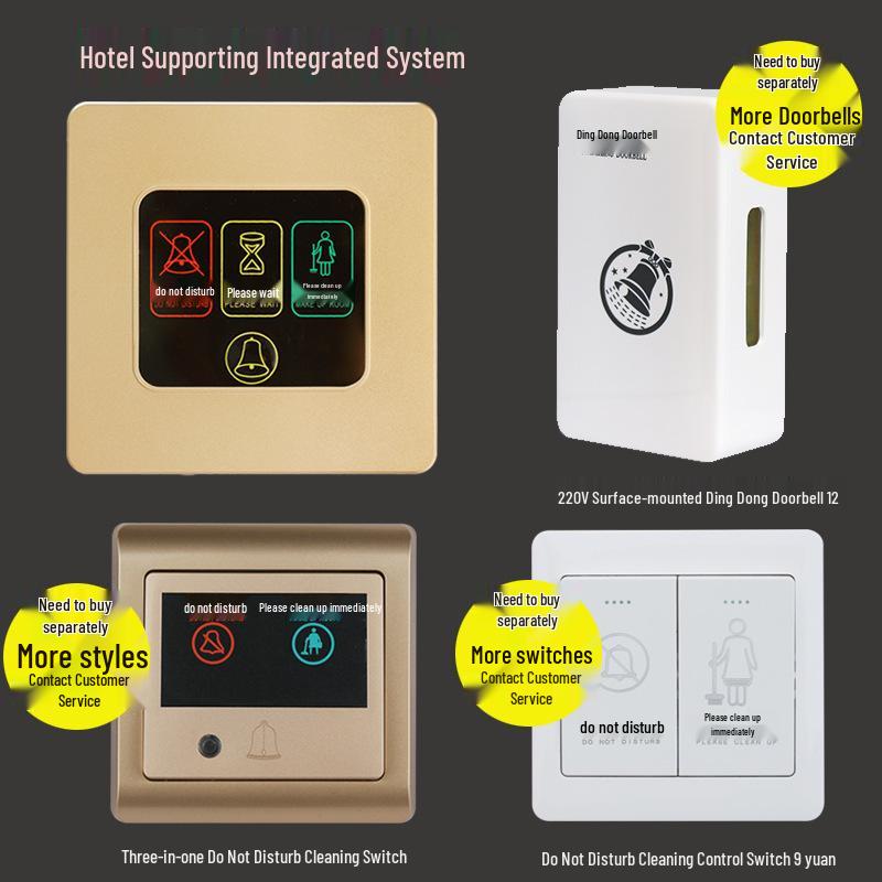 86-Type Hotel Door Switch: Do Not Disturb, Clean Now, Doorbell & LED Indicator