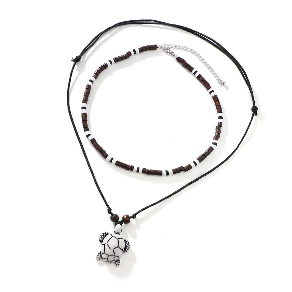 2pcs/set Elegant Vintage Necklace Neckwear with Adjustable Chain and Natural Stone Beads for Daily & Parties Wear