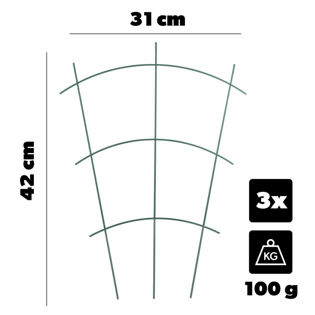 KADAX Potted Ladder Support For Plants Flowers Steel Stake Green 3pcs