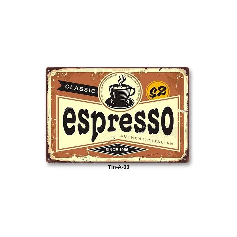 

Металлические жестяные вывески для кофе, мороженого, пиццы, напитков, гамбургеров, фруктовый плакат, вывеска для кафе, тарелка для дома, кухни, столовой, украшения стен, таблички 20x30cm