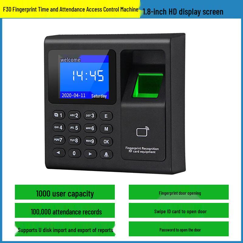

F30 Fingerprint Access Control & Time Attendance System CN plug (adapter included)