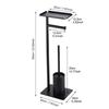 Avec Plateau Porte-rouleau de Papier Toilette sur Pied Support Brosse de Toilette Amovible Rangement Maison